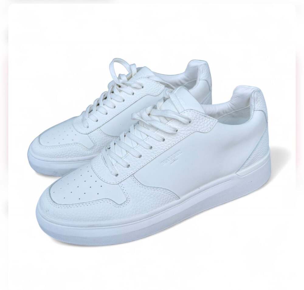 Size 12 Mallet London Men's Hoxton White Leather Trainers